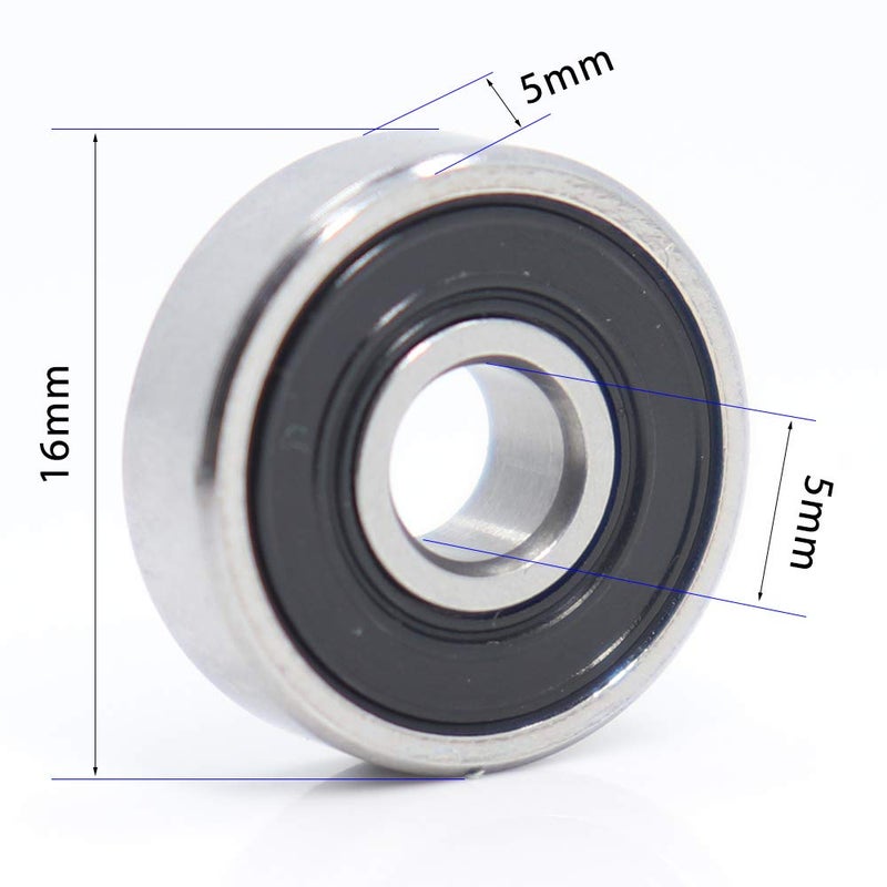 FUSHIBEARING 625-2RS Bearing 5x16x5mm Double Rubber Sealed Miniature Ball Bearings 625RS for VORON Mobius 2/3 3D Printer (Pick of 10Pcs) - Image 3